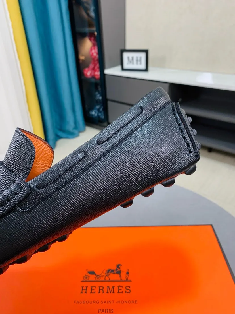 Men's men's shoes 💰458🌹🌹 Comes with packaging [Hermès] Hermès 🚹 Men's new bean slip-on shoes, full of charm, luxury style gentleman's shoes. Hermès exquisite hardware buckle accessories (❌refuse to fade) embossed design elements... interpret the brand image design concept 👑 Material imported cowhide ➕ Selected genuine leather lining ➕ Brand wear-resistant sole stitching 🔍🔍 Size: 38-44